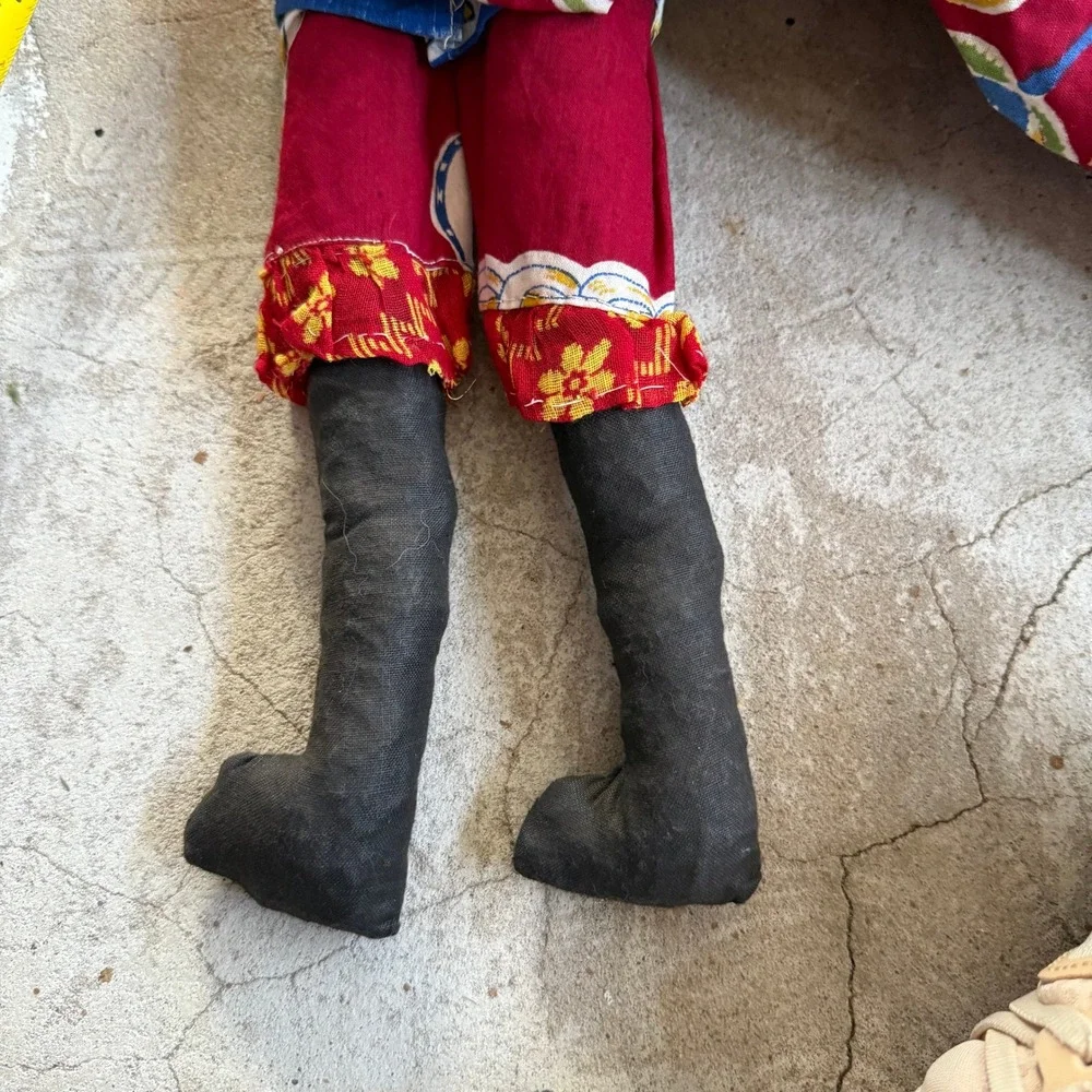 Vintage Miss Jamaica Fabric Doll Folk‎ Art Collectible Handmade